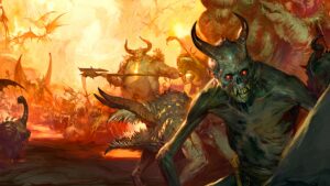 Diablo 4 The Cold Hard Truth: An image of demons in the game. World Boss spawn schedule Dopamine Tunnels