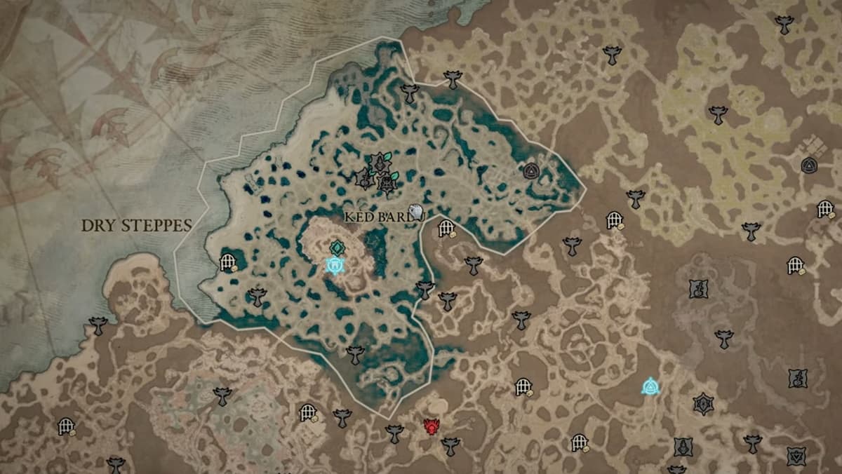 An active Blood Harvest on the Diablo 4 map.