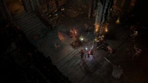 players fight through The Gauntlet dungeon in Diablo 4 Season 3