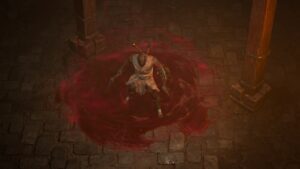 Diablo 4 Vampiric pact armour: An image of a player using a vampiric power.