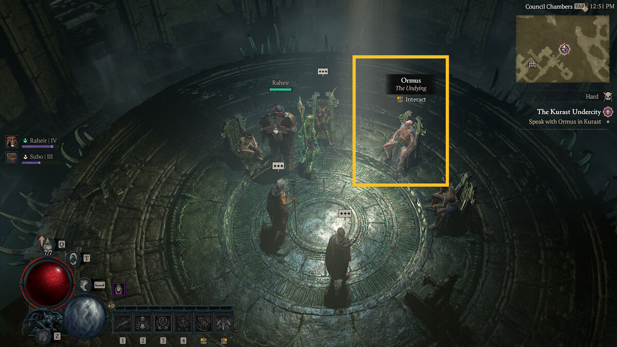 Diablo 4 Vessel of Hatred Kurast Undercity: Spiritborn in the council chambers in Kurast.