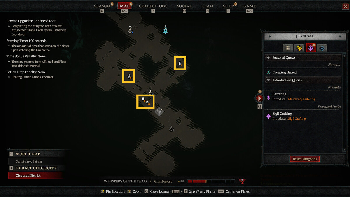 Diablo 4 Vessel of Hatred Kurast Undercity: map of the Undercity.
