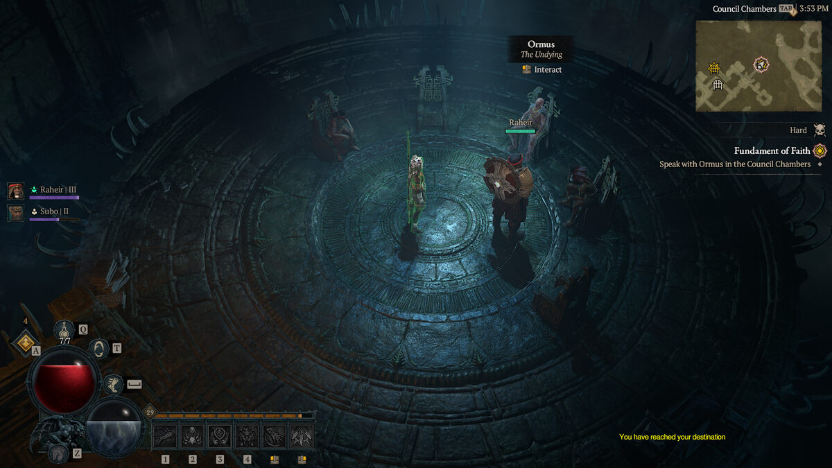 Diablo 4 Vessel of Hatred Runewords: the council in Kurast.