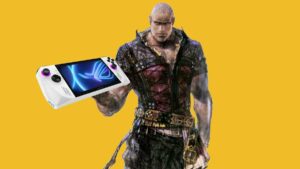 Final fantasy 16 character holding the asus rog ally
