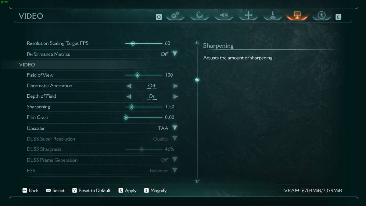 DOOM The Dark Ages best settings: video settings menu.