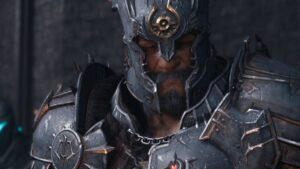 DOOM The Dark Ages chapters list: soldier wearing a helmet looking solemn.