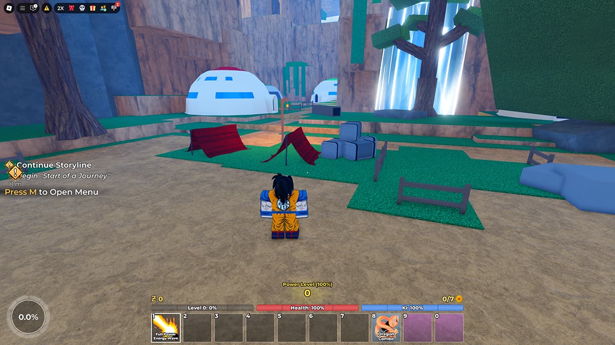Image of the player standing in the hub of the first world in Dragon Soul on Roblox.