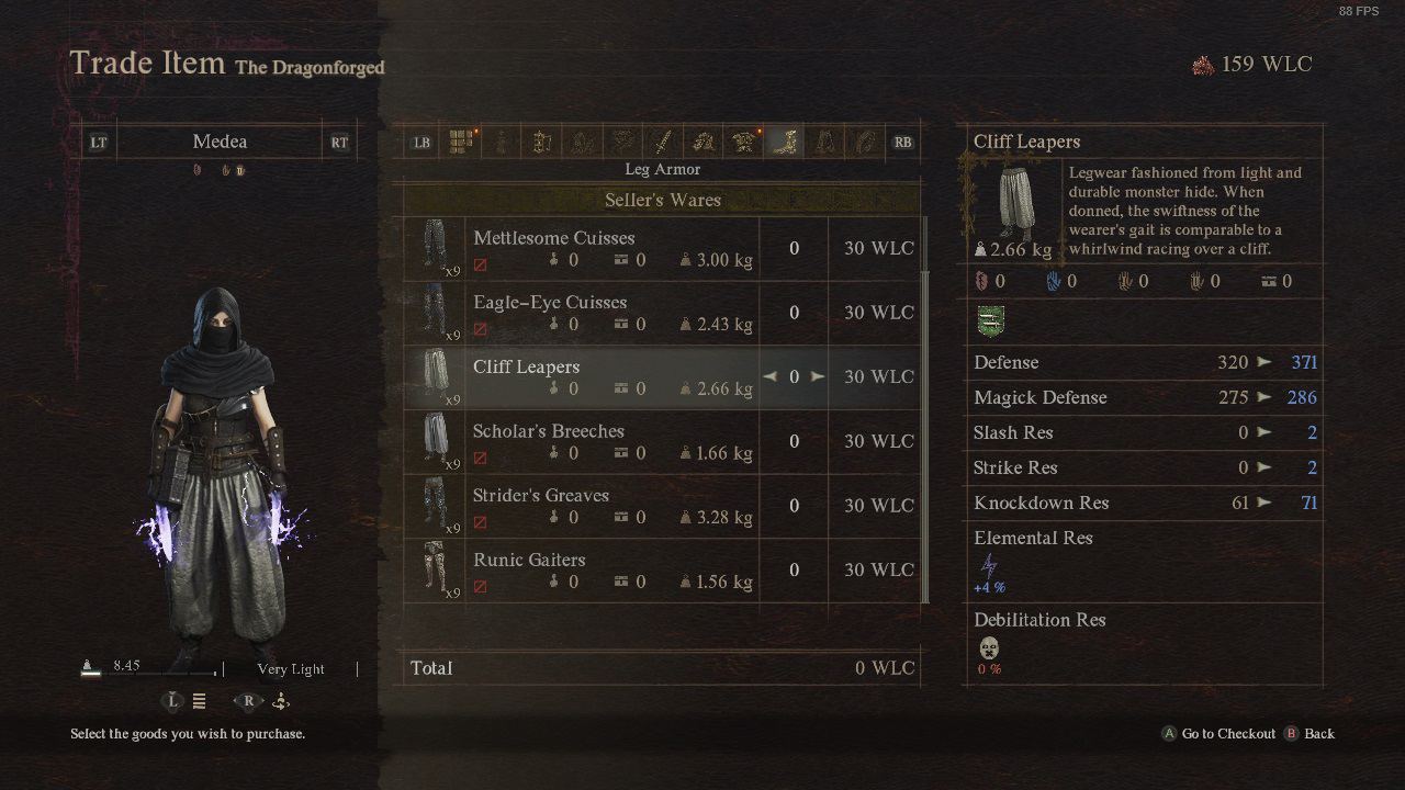 Dragon's Dogma 2 best armor: An image of the Cliff Leapers item in the game. Image captured by VideoGamer.