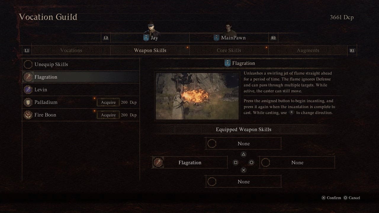 dragons dogma 2 best build mage: weapon skills menu for a mage in DD2