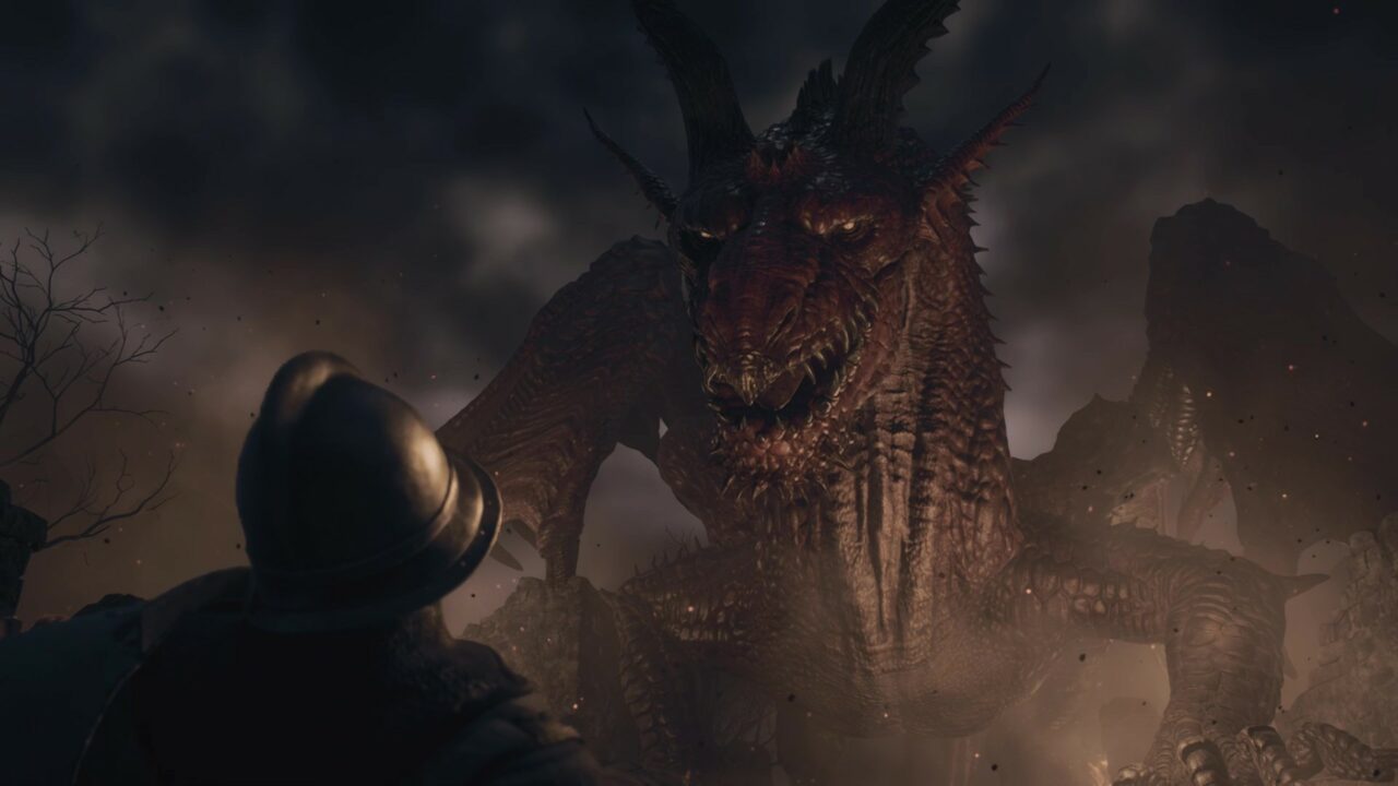 Dragon's Dogma 2 DLC: The player facing a dragon.