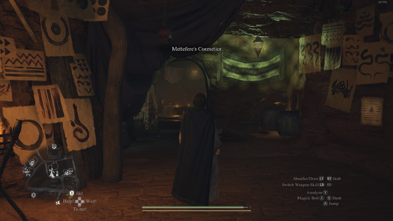 Dragon's Dogma 2 dyes: An image of Mettefere Cosmetics in the game. Image captured by VideoGamer.