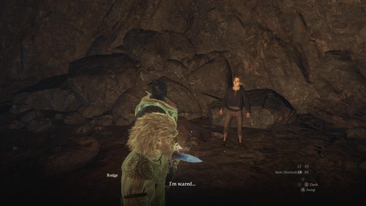 Dragon's Dogma 2 Prey for the Pack: Talking to Rodge in the Putrid Cave.