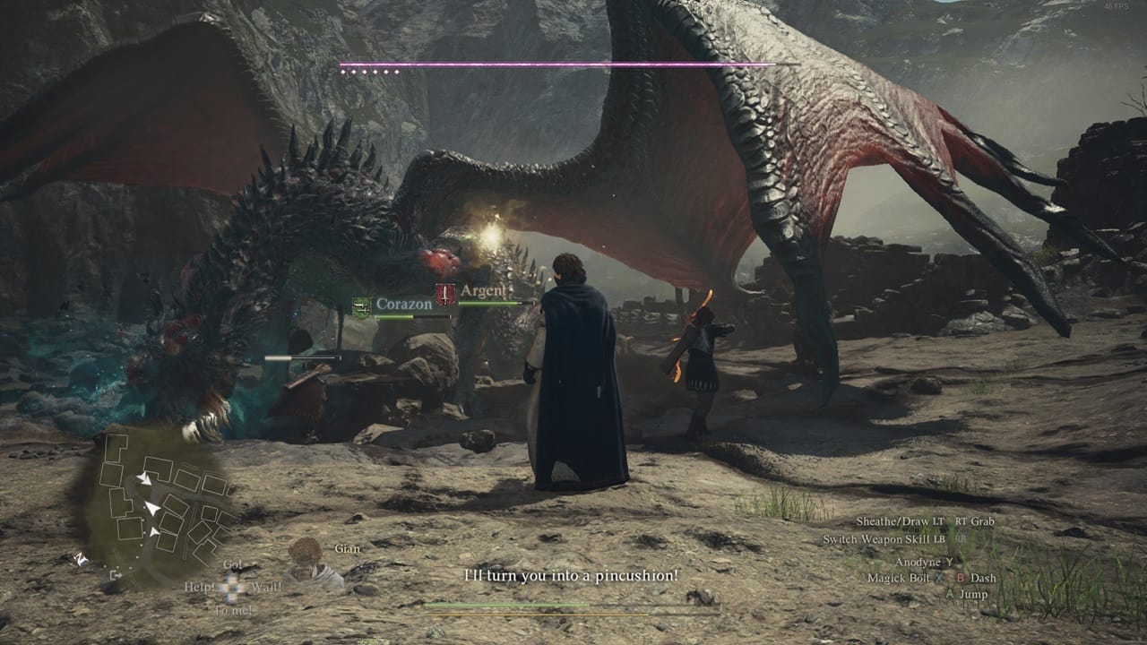 Dragon's Dogma 2 Readvent of Calamity: A player fights a diseased dragon in the game. Image captured by VideoGamer.