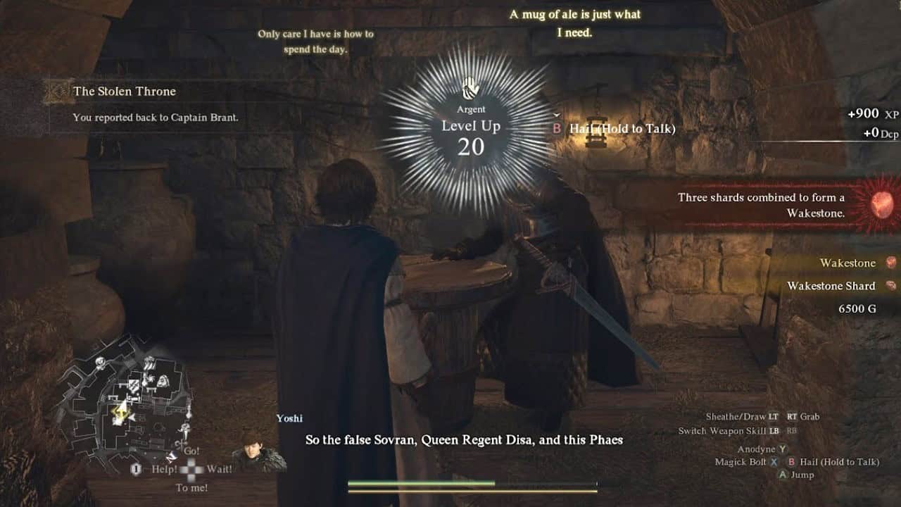 Dragon's Dogma 2 The Stolen Throne: A player receives rewards for finishing a quest. Image captured by VideoGamer.