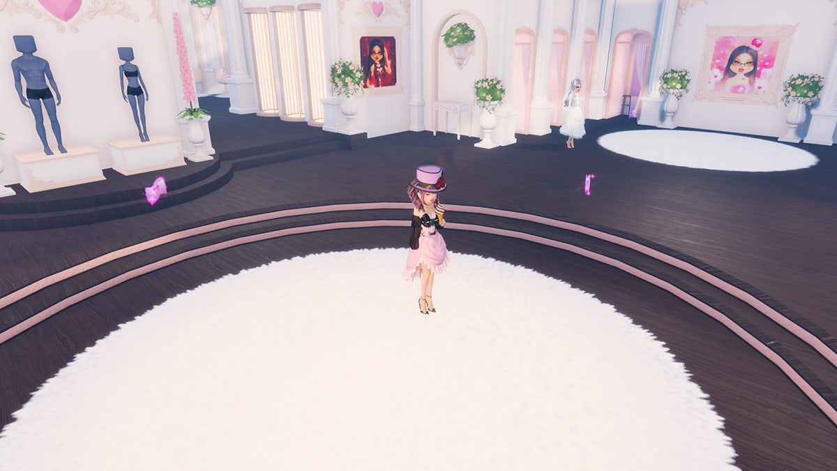 Image of the player standing in the lobby of Dress to Impress on Roblox after searching for clues for the flamethrower code.