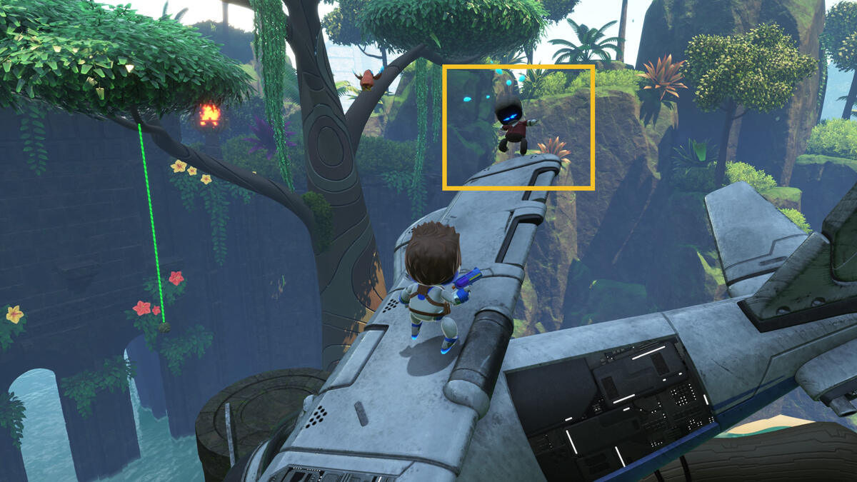 Astro Bot Dude Raiding: Astro exploring the jungle.