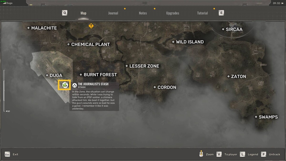 Stalker 2 Journalist's Stash locations: Duga stash.
