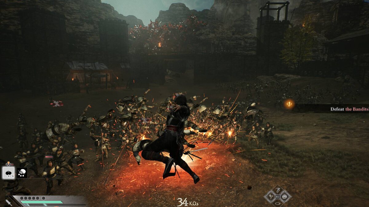 Dynasty Warriors Origins Bravery: Guardian using a Battle Art.