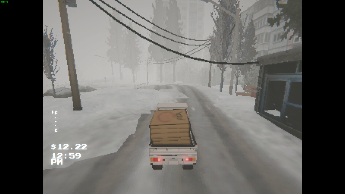 Easy Delivery Co. demo: truck driving in the snow.