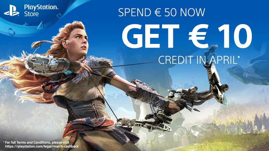 Spend £50 on PlayStation Store and get £10 to spend in April