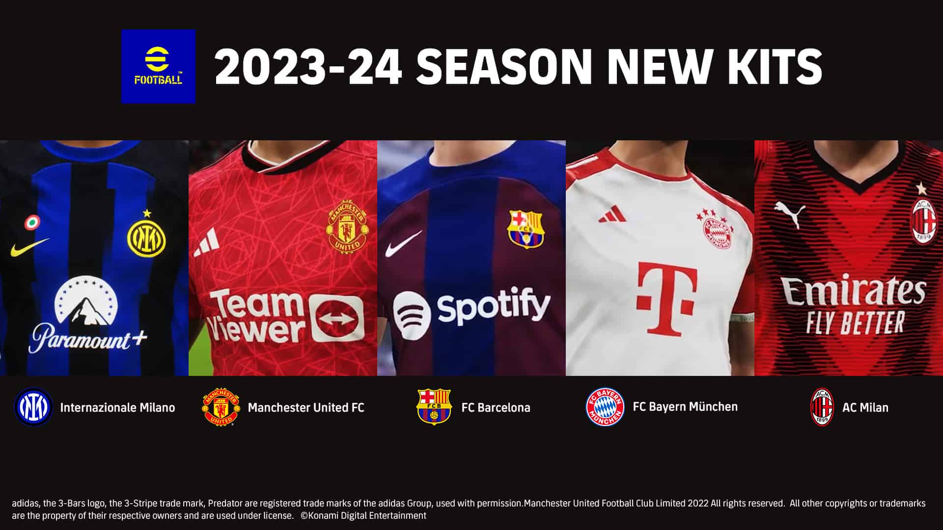 eFootball 2024 updated kits for Season 0.