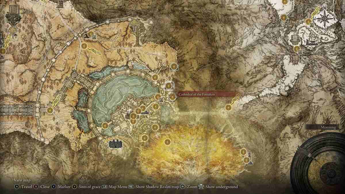 Elden Ring Fingerprint Stone Shield: A map of Leyndell in Elden Ring.