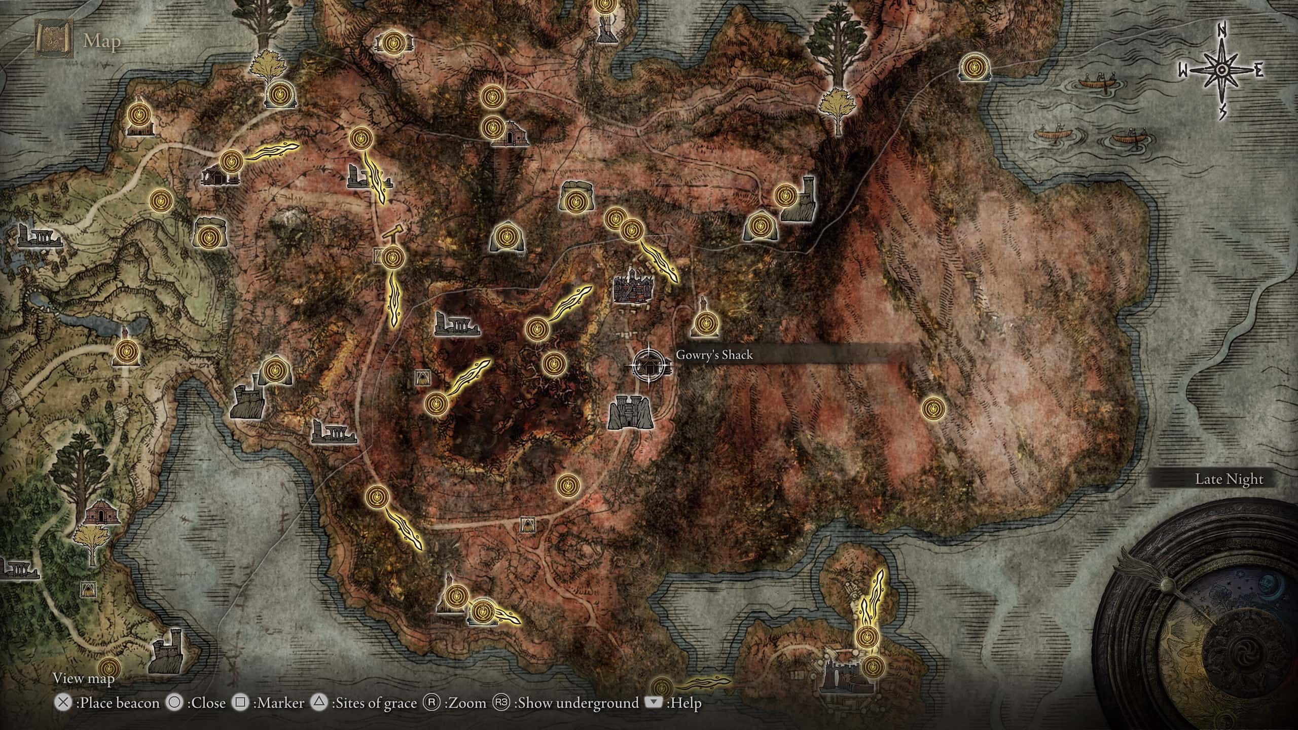 Millicent questline Elden Ring: Map showing Gowry's Shack