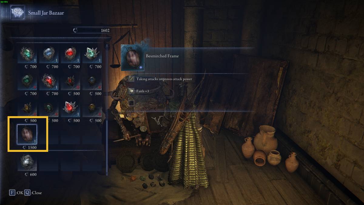 Elden Ring Nightreign Duchess Revenant unlock: Small Jar Bazaar shop menu.