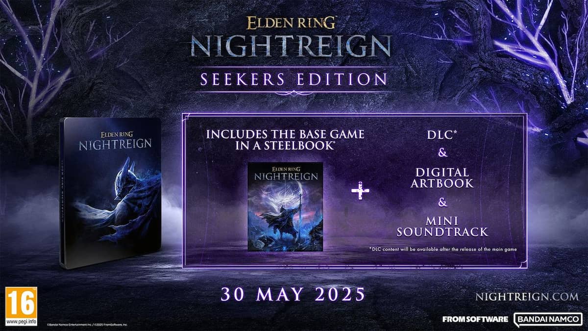 Image showing the contents of the Seekers Edition for the game Elden Ring Nightreign.