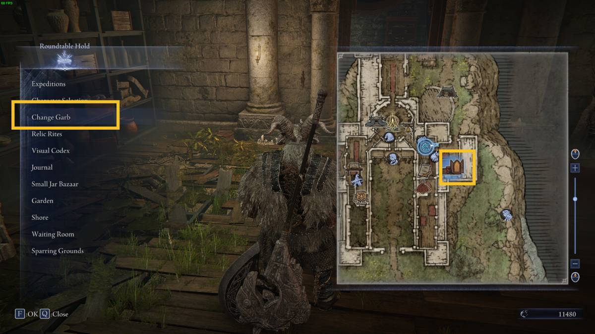 Elden Ring Nightreign skins dresser: Rountable Hold map.
