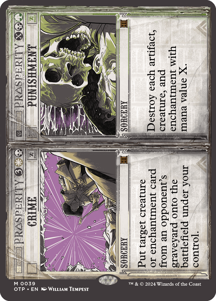 Check out the latest MTG Outlaws of Thunder Junction spoilers for a card featuring a skeleton and skull image.