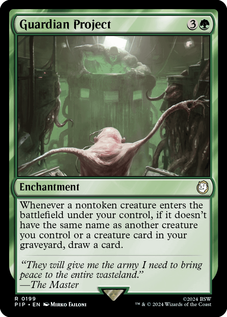 Guardian project enchantment from MTG Fallout spoilers.
