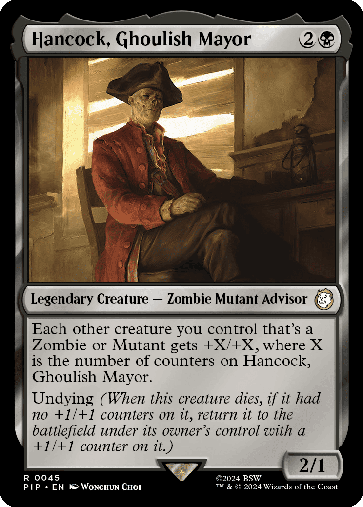 A card for the ghoulish mayor Hank.