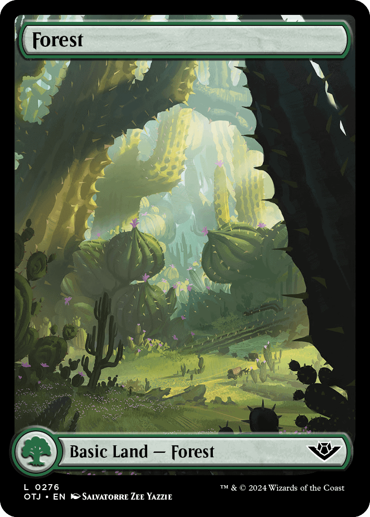 This card features the word "forest" on it.