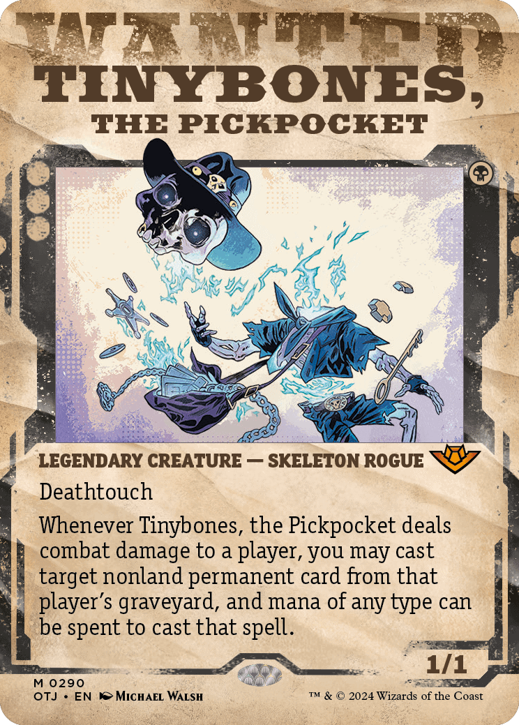 Looking for tinybones, the pickpocket from MTG Outlaws of Thunder Junction spoilers.