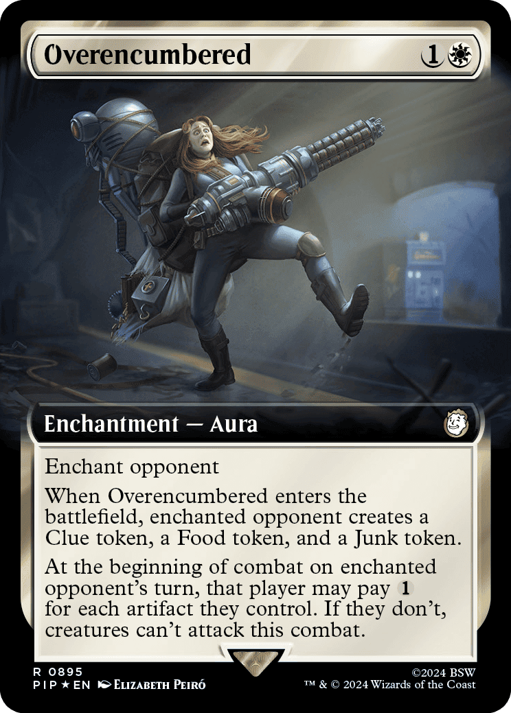 A card for Fallout fans, featuring a woman wielding a gun.