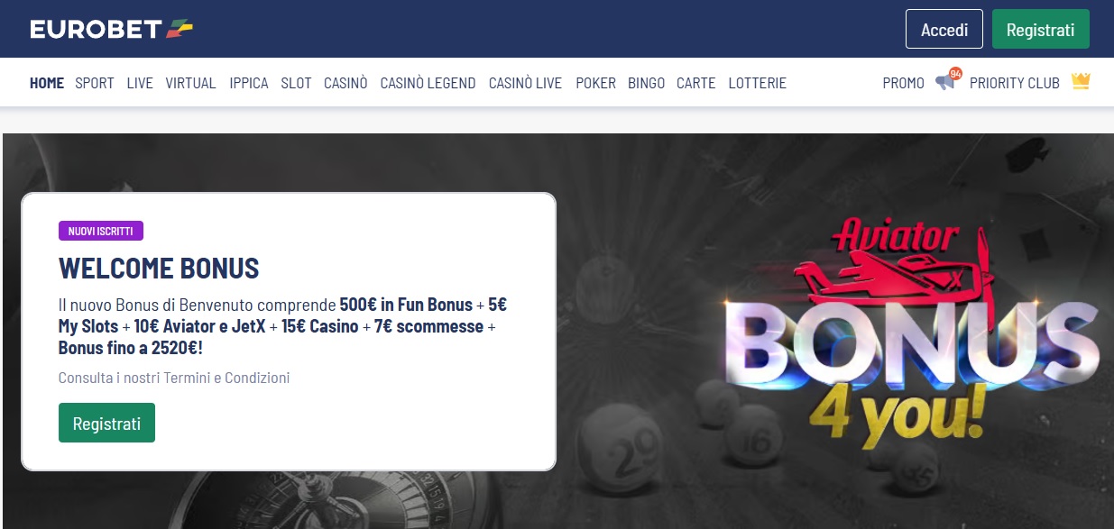 Tra i migliori siti scommesse sportive c'è sicuramente Eurobet, con le sue ottime promozioni