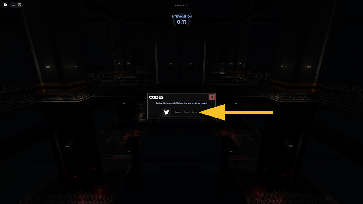 Image of the codes redemption window in Evade on Roblox.