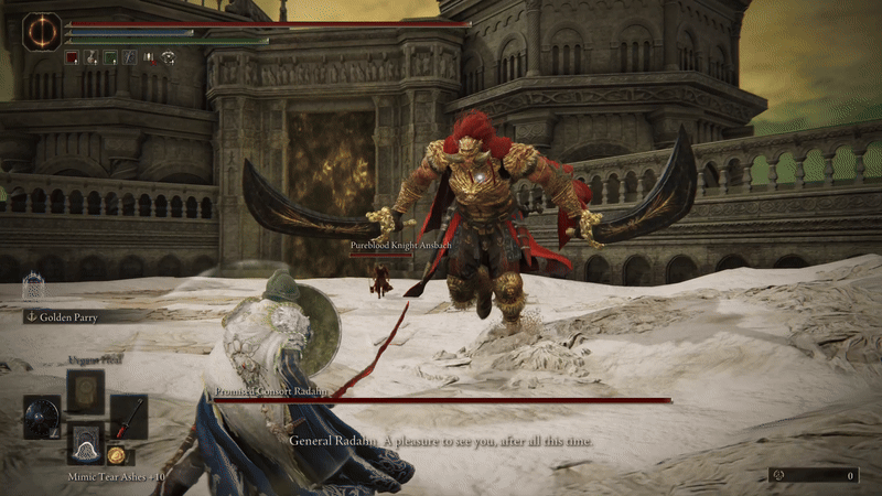 elden ring shadow of the erdtree how to beat promised consort radahn - we parry an attack and summon