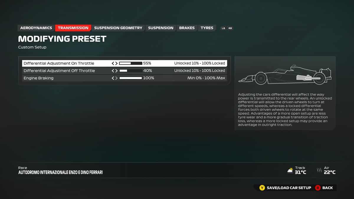 F1 24 Imola setup: The best Transmission setup for Imola in F1 24.