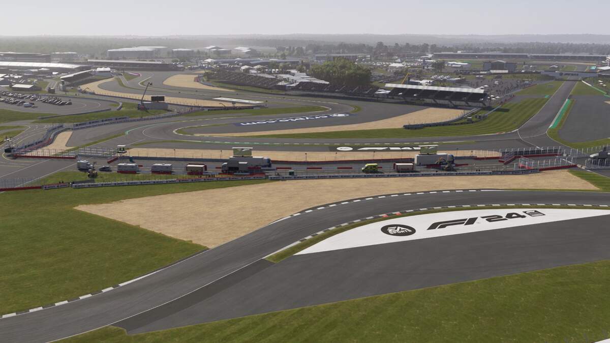 F1 24 track list: A shot of the Silverstone Circuit from above.
