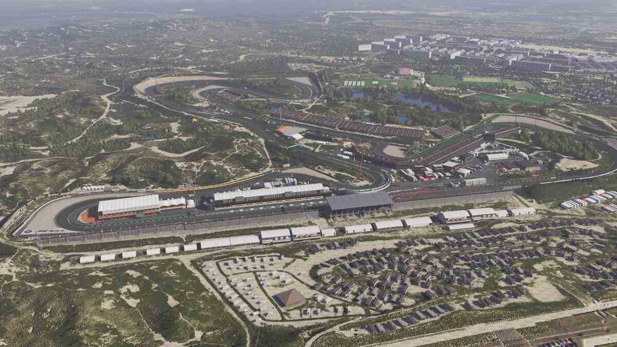 F1 24 track list: A shot of the Circuit Zandvoort from above.