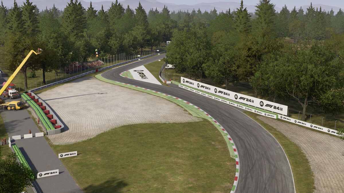 F1 24 track list: A shot of Monza from above.