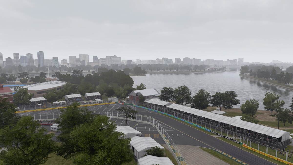 F1 24 track list: A shot of the Albert Park Circuit from above.