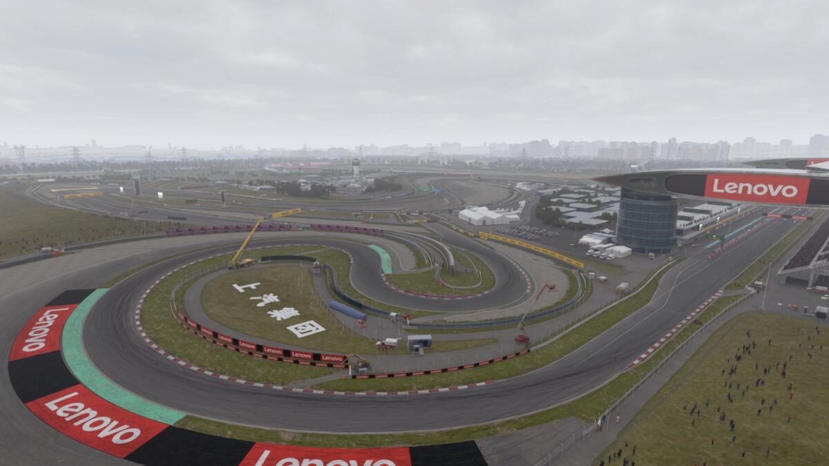 F1 24 track list: A shot of the Shanghai International Circuit from above.