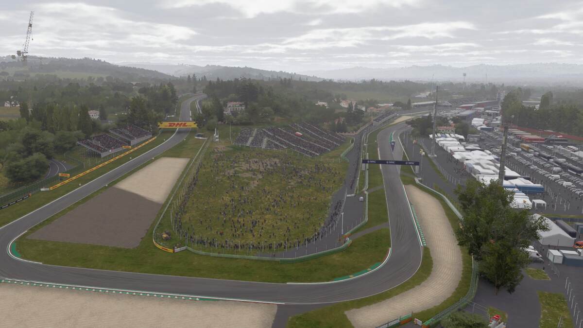 F1 24 track list: A shot of Imola from above.