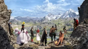 Is Final Fantasy 7 Rebirth a sequel? Image of the main party in FF7 Remake
