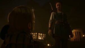 A player looks at a character in the game.