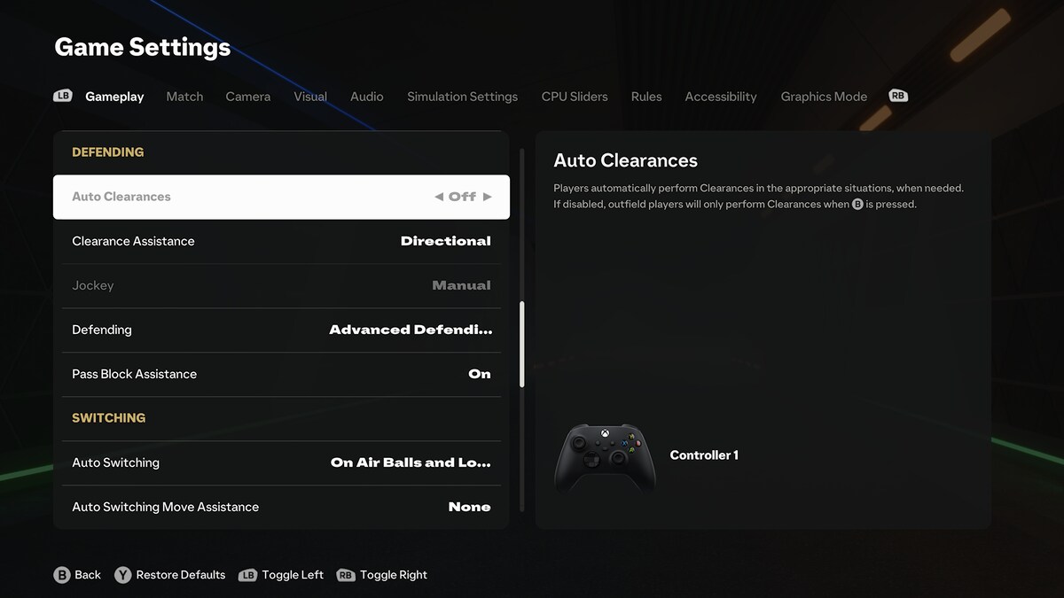 FC 25 best controller settings: The Defending settings in FC 25.