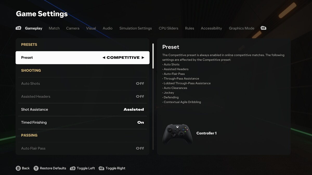 FC 25 best controller settings: Shooting settings in FC 25.